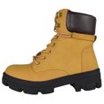 thumbnail image 2 of Forever Women Combat Army Style Boots Side Zipper Lace Up Lug Sole Cherry-16 Beige Camel 7.5, 2 of 4