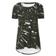 thumbnail image 4 of Tops Cortos para Mujeres Casual Impreso Delantero Corto Espalda Larga Manga Corta Raglan Cuello Redondo Superior, 4 of 5