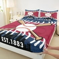 thumbnail image 3 of Homewish Baseball Game Gaming Full Size Sheets,Western City Bed Sheets,Ball Sport Theme Sheet Sets For Teens Kids,Breathable Home Decor,4pcs, 3 of 7
