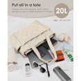 thumbnail image 4 of Tote Bag for Women, Lightweight Puffer Tote Work Bags with Compartments for Travel, Quilted Shoulder Bag with Zipper, 4 of 12