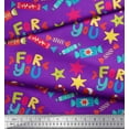 thumbnail image 3 of Soimoi Purple Cotton Voile Fabric Star & Candy Cane Party Printed Fabric 1 Yard 56 Inch Wide, 3 of 3