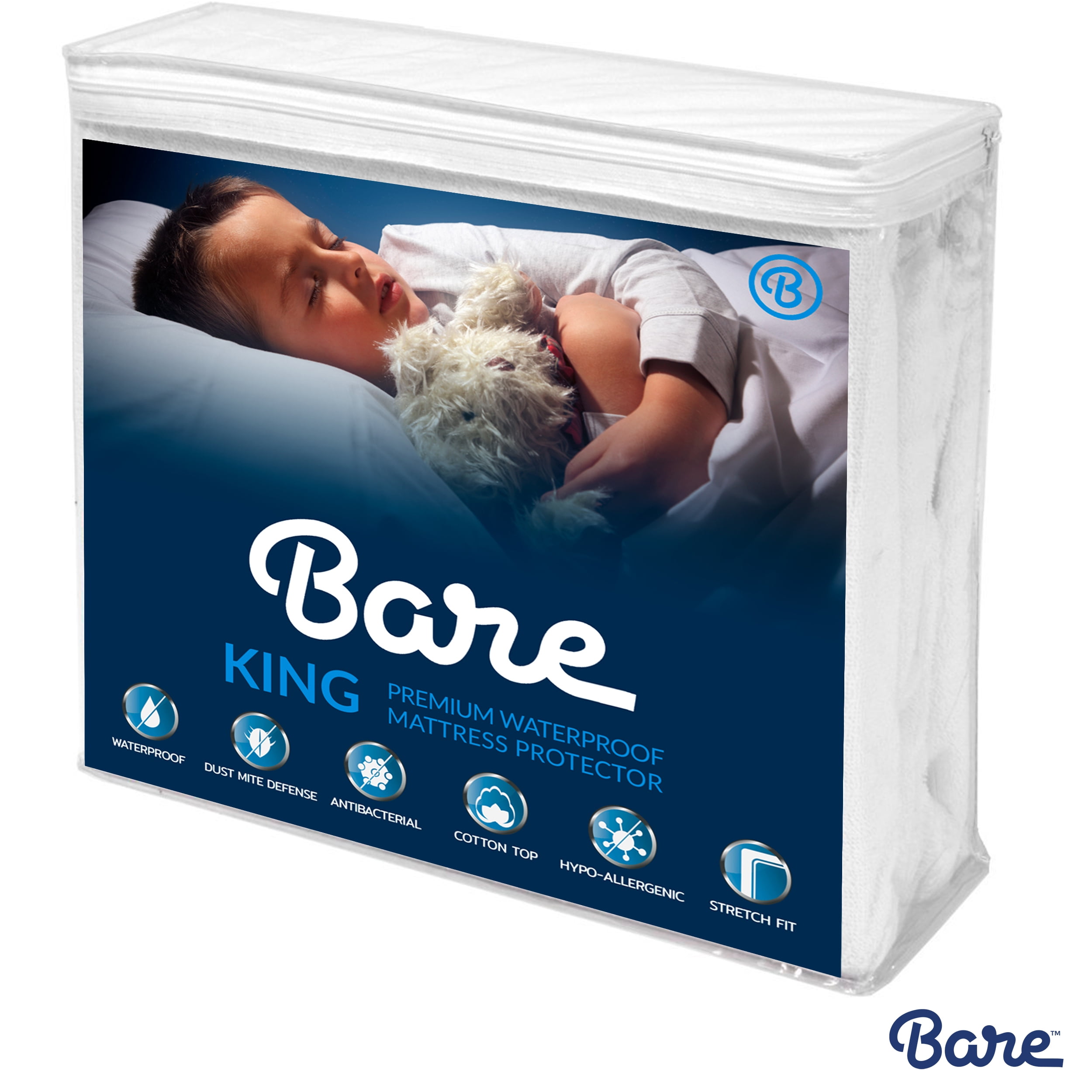Bare Home Mattress Protector Waterproof Vinyl Free Hypoallergenic