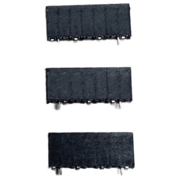 Pack of 3 SSM-107-L-SV-BE-LC Connector 7 Position Receptacle, Bottom Entry 0.100 (2.54mm) Surface Mount Gold