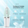 thumbnail image 4 of Graflsoa Rechargeable Portable Water Flosser with 230ml Detachable Tank, 360° Rotating Nozzle, 3 Cleaning Modes, 4 Interchangeable Tips, IPX7 Waterproof, Mint Green HX-902, 4 of 7