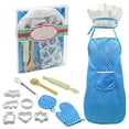thumbnail image 1 of enqiretly 13 Pcs Kids Chef Set Pretend Role-play Cooking Toy Kids Baking Set Includes Baking Aprons Chef Hat Oven Mitt Wood Spoon Set, 1 of 4
