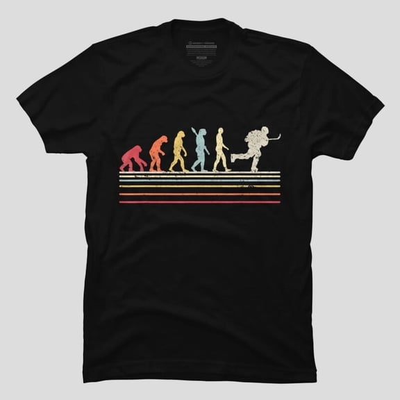 Ice Hockey Retro Evolution Sports Player Fan Game Graphic G025 Unisex T-Shirt, Up to 5XL