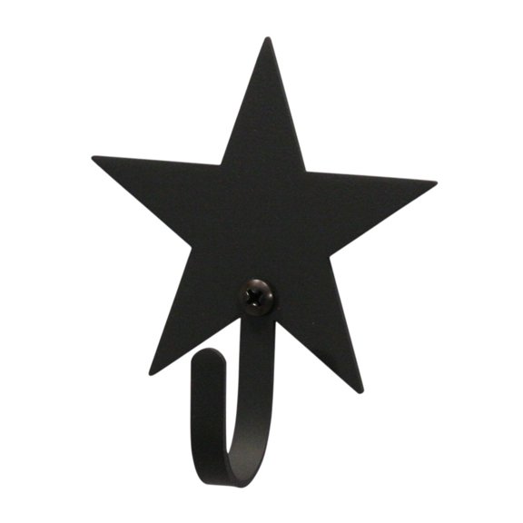 Village Wrought Iron  Star Wall Hook Small - Black