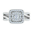 thumbnail image 3 of 1 Carat Diamond Cushion Shape Engagement Ring Band in 14K White Gold - IGI Certified (Ring Size 5.5) (I1-I2 Clarity), 3 of 4