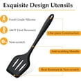 thumbnail image 3 of Dinnerware Set Kitchen Utensils Set Silicone Cooking Utensils Heat Kitchen Tools for Stir Frying Serving Mixing Include Turner Spoon Pasta Server Dishwasher Black Tableware,Cutlery Set,Ceramic Plates, 3 of 7