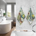 thumbnail image 6 of SKYSONIC Hand Towels Hawaii Tribal Leaves 2 PCS, Cotton Bath Towel Drying Face Hands Body ,Absorbent Lightweight Washcloth for Bathroom Ktichen Travel Gym, 16"×28", 6 of 7