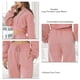 thumbnail image 5 of 2 piezas de sudadera con capucha para mujer, pantalones largos, jersey de manga, color puro con bolsillo, informal, holgado, color rosa XL, 5 of 6