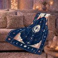 thumbnail image 6 of Moon Eye Medallion with Starbursts, Dreamy Tarot Style for Astrology Lovers, Cozy Peach Cloud Scene, Flannel Blanket for Living Room and Bedroom, Christmas Gift and Mystic Home Decor, 6 of 9