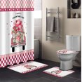 thumbnail image 2 of FMSHPON Valentines TruckSpring Rose Flower 4 Piece Bathroom Set Shower Curtain Bath Rug Contour Mat and Toilet Lid Cover, 2 of 7