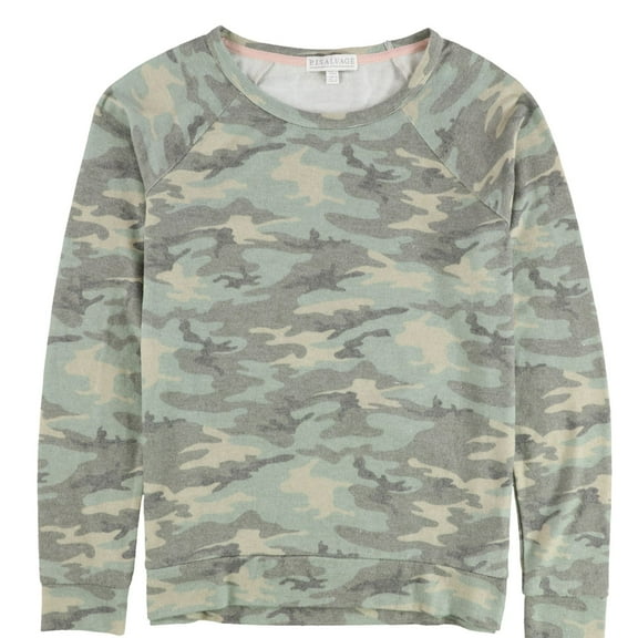 P.J. Salvage Womens Camo Pajama Sweater, Green, Plus Size, 1X