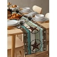 thumbnail image 6 of nqOlkjepod West Texas Star Rustic Table Runner 48 Inches Long Farmhouse Dress Scarves, Farmhouse Teal Green Wood Plank Dining Tablerunner for Coffee Table/Kitchen Island/Party Décor, 13" x 48", 6 of 8