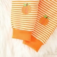thumbnail image 2 of LIIPEE Girls Outfits Halloween Cartoon Pumpkin Embroidery Long Sleeve Round Neck Striped Sweatshirt Pants Set Toddler Breathable Holiday School Party Outfit,Orange,2-3 Years, 2 of 7