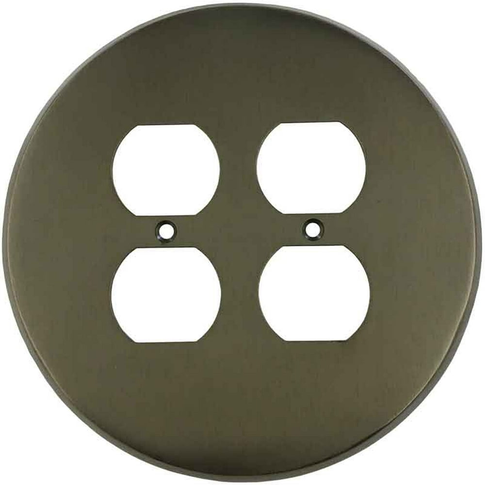 Round Oil Rubbed Bronze 2 Gang Electrical Outlet Covers