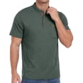 thumbnail image 4 of GIRUNS Mens Henley Shirts Short Sleeve Casual Classic Cotton T-Shirts Pocket Button Tees Green L, 4 of 7