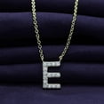 thumbnail image 2 of 18K Yellow Gold Plated Initial Necklace | Moissanite Diamond Alphabet Necklace | Dainty Necklaces for Her | Letter "E" Pendant Necklace |18" + 2" Adjustable Chain, 2 of 6