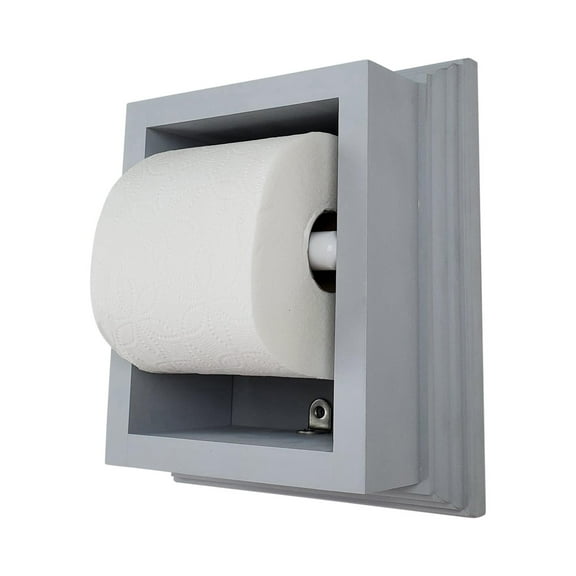 Typhon On the Wall Solid Wood Toilet Paper Holder 7 x 8.5, Primed Gray