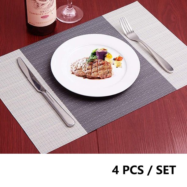 Placemats, Set of 4 HeatResistant Stain Resistant NonSlip Placemats
