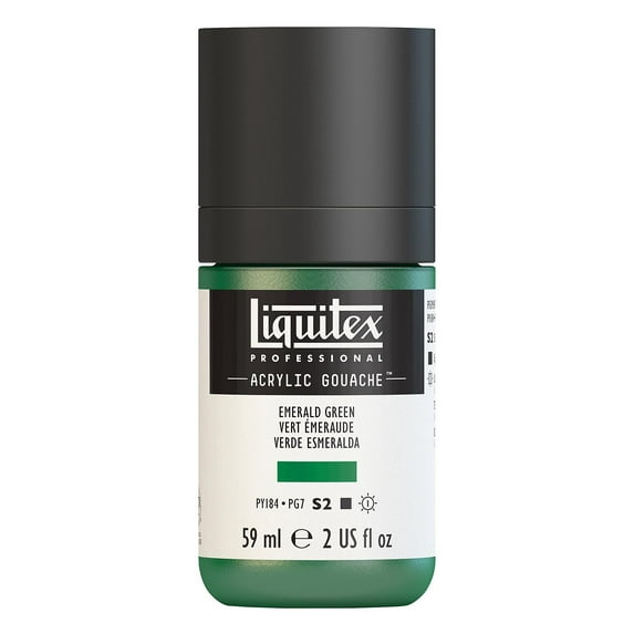 Professional Acrylic Gouache emerald green, 2 oz. (pack of 3)