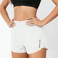 thumbnail image 4 of ZHYou Womens 2 in 1 High Waisted Athletic Shorts,Quick Dry Running Shorts with Built-In Liner & Zipper Pockets,Breathable Workout Shorts,White,Size L, 4 of 6
