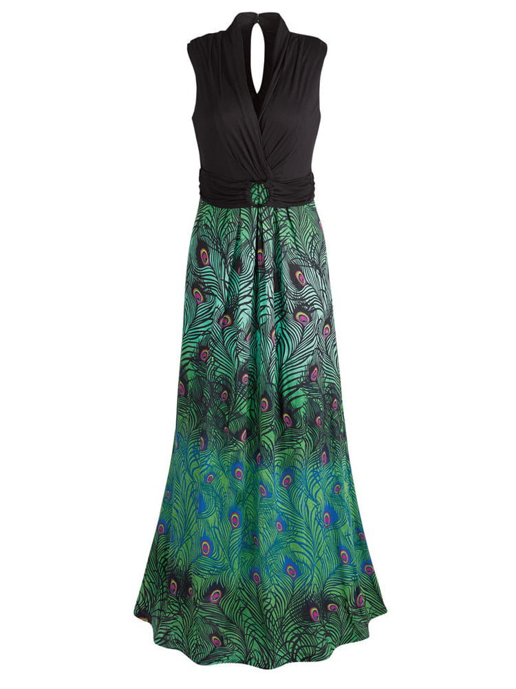 peacock design dress