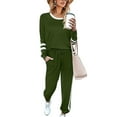 thumbnail image 1 of Innerwin Jogger Set Long Sleeve Ladies Sweatsuits Jogging Pullover Loungewear Two Piece Outfit Green XL, 1 of 7