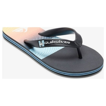 

Quiksilver Boys Molokai Panel Flip Flop Sandals Black/Orange/Grey - AQBL100577-XKNS