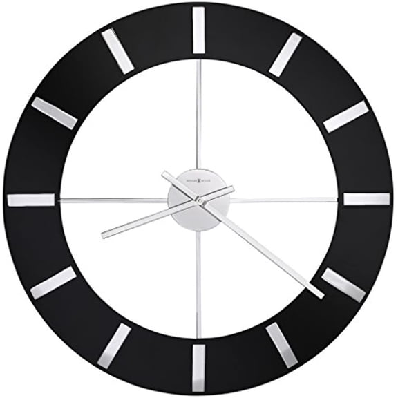 Howard Miller Onyx Wall Clock 625-602 High-Gloss Black Finish with Quartz Movement