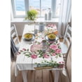 thumbnail image 3 of Pink Spring Floral Rectangle Tablecloth, Wooden Elegant Farmhouse Botanical Waterproof & StainResistant Tablecloth, Washable Oil-proof Table Cover for Dining/Party/Wedding/Camping/Buffet 60x102 In, 3 of 9