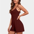 thumbnail image 5 of Sevevn Women’s Sleeveless Romper Casual Summer Jumpsuit Spaghetti Strap One Piece Shorts Outfit Loose Fit Lounge Playsuit Vacation Beachwear Cute Daily Wear Outfit, 5 of 7