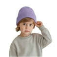 thumbnail image 2 of Boys Girls Beanies Hats Knitted Skull Cap Size 1-4 Toddlers Casual Solid Color Thermal Warm Stretchy Slim Slouch Winter Hat, 2 of 6