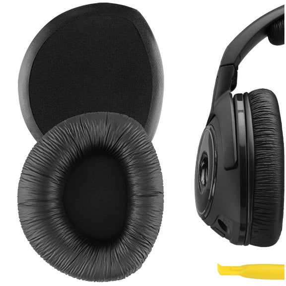 Geekria QuickFit Leatherette Ear Pads for Sennheiser RS160, HDR160, RS170, HDR170, RS180, RS185 RS195 Headphones Ear Cushions, Headset Earpads, Ear Cups Cover Repair Parts (No Baseplates)