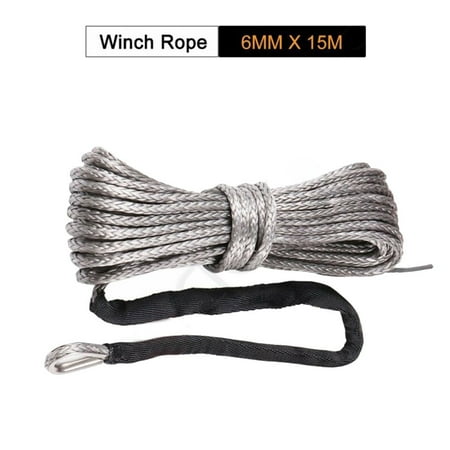 

6mm*15m High-duty Winch Rope Line Tow Cable for SUV ATV Off-road Lightweight