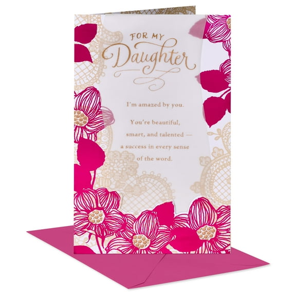 American Greetings Birthday Card for Daughter (Magenta Florals)