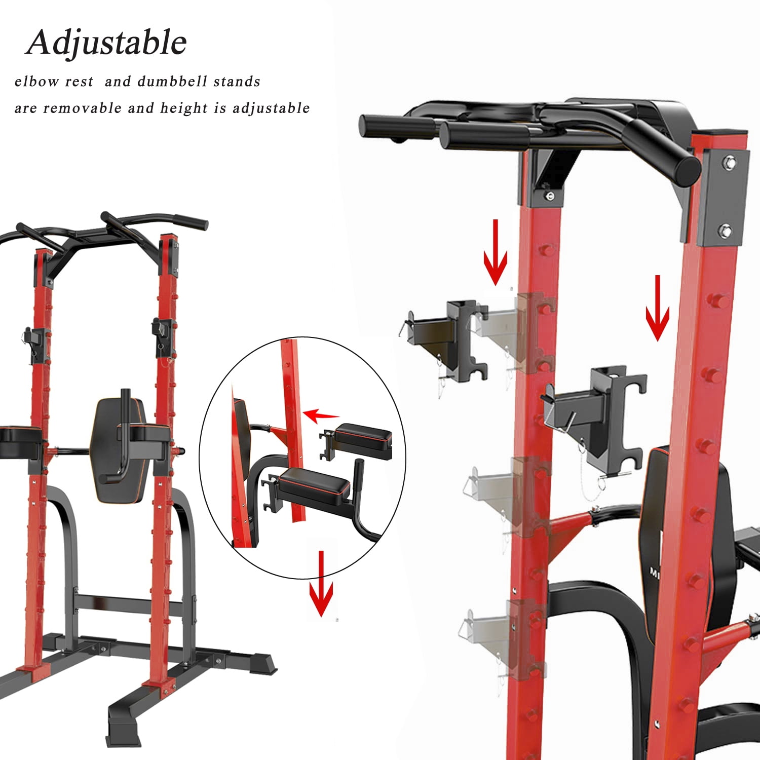 Ainfox Power Tower Multi-Function Home Strength Training Tower Dip Stand Workout Station