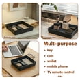 thumbnail image 6 of Valet Tray Catchall for Men, 10.23"x 7.48"x 1.77" PU Leather Organizer for Nightstand, Desk or Entryway, Keys, Wallet & Watch, Black, 6 of 10
