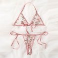 thumbnail image 4 of Levmjia Women Lace Lingerie Set Halter Neck Adjustable Tie Straps Sheer Two Piece Soft Lightweight Outfit Honeymoon Anniversary Private Bedroom Romantic Night, 4 of 4