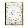 thumbnail image 3 of Stupell Industries Do All Things In Love Cottage Mushroom Floral Botanicals Graphic Art Metallic Gold Floating Framed Canvas Print Wall Art, Design by Mollie B., 3 of 5