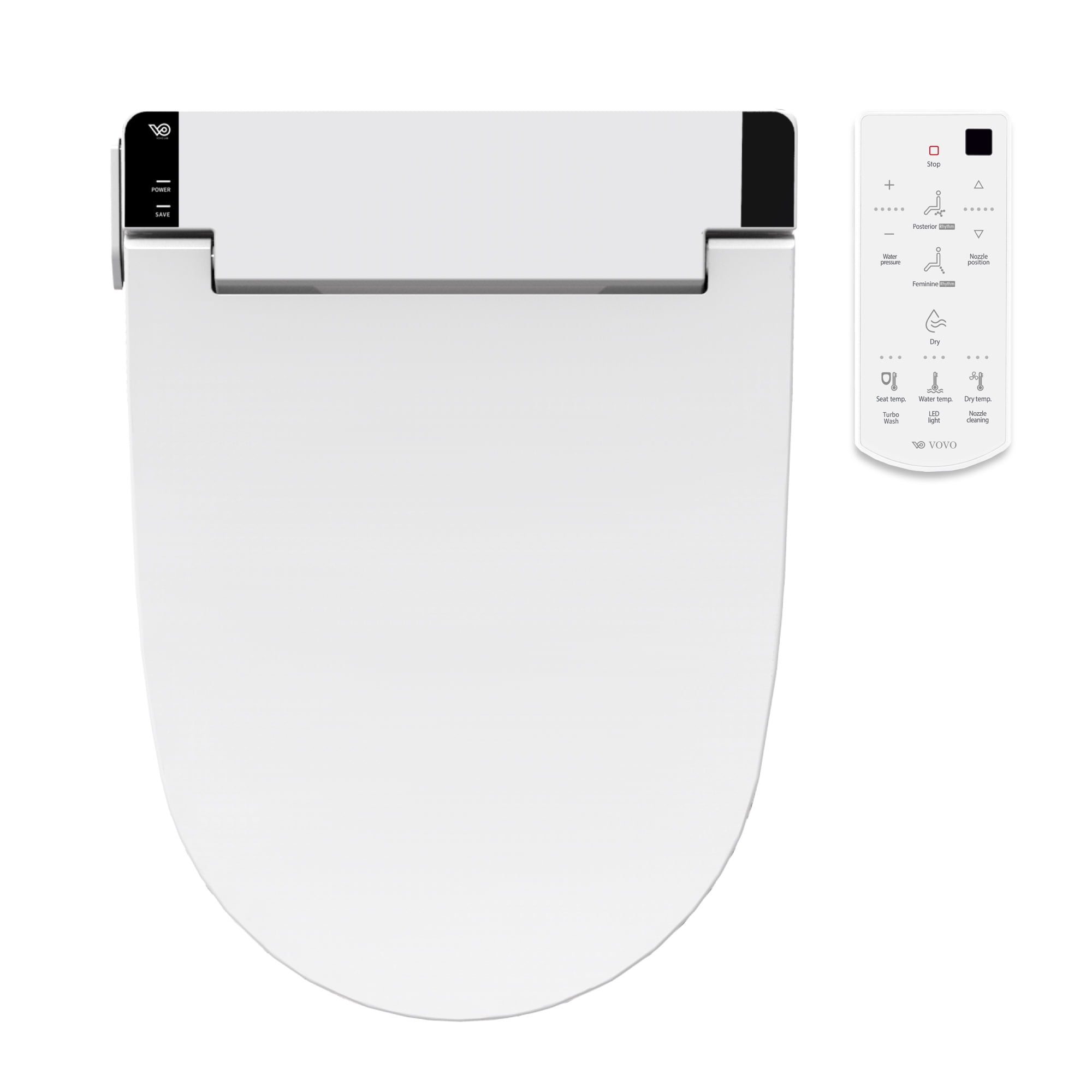 VOVO VB6000SE Electronic Bidet Toilet Seat,Elongated,White,LED