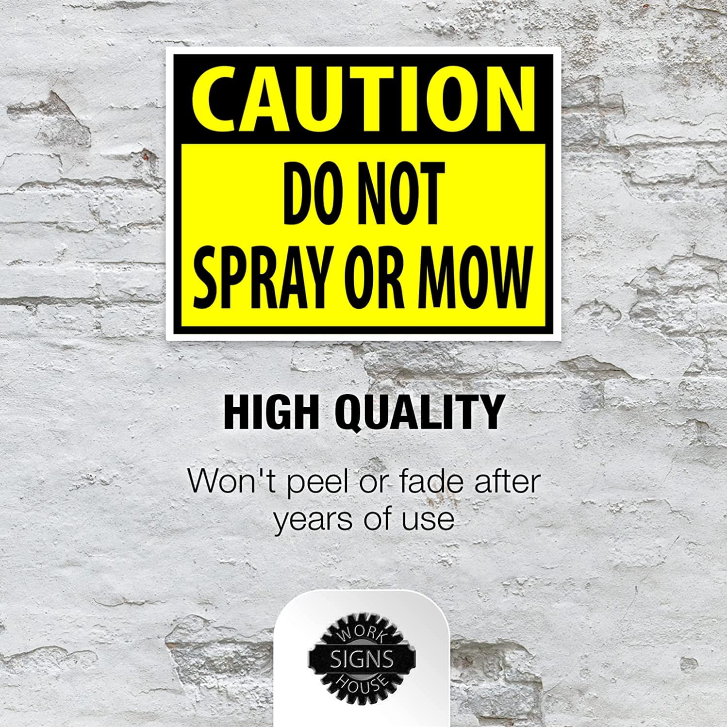 Double Sided Sign CAUTION DO NOT SPRAY OR MOW YELLOW Yard Sign ROAD SIGN with Stand
