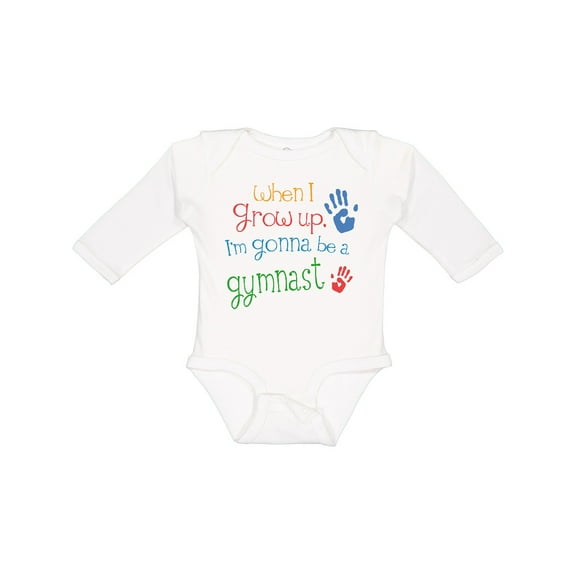 Inktastic Gymnast Future Boys or Girls Long Sleeve Baby Bodysuit