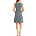 thumbnail image 4 of INSPIRE CHIC Women's Wear to Work Solid Color Sleeveless A-Line Flared Midi Dresses S Grey, 4 of 7