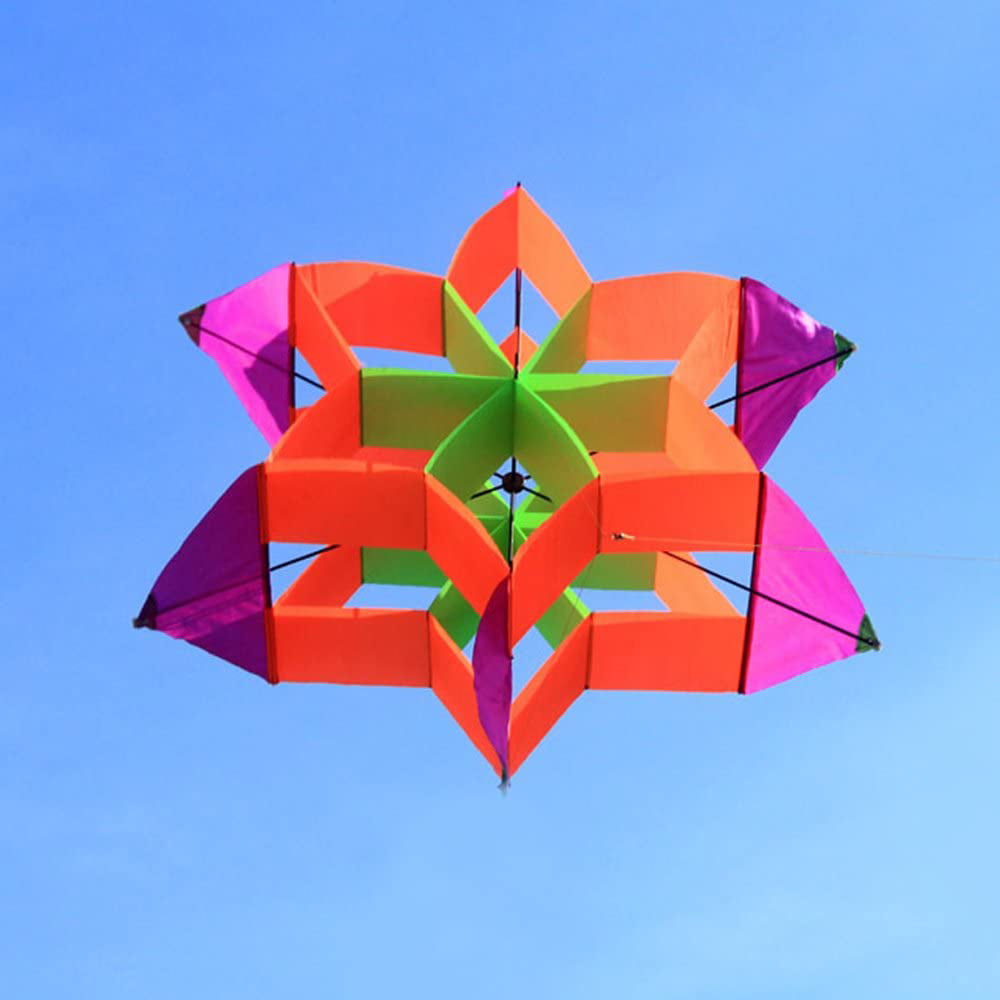 42 Inch 3D Lotus Flower Kite For Kids And Adults Easy To Carry With Flying Line 