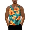 thumbnail image 4 of WAENQINLA Flower Tank Tops Men Casual Crew Neck Sleeveless Shirts Beach Hawaii Shirts Tank Undershirts Summer Muscle T-Shirt Mint Green S, 4 of 6