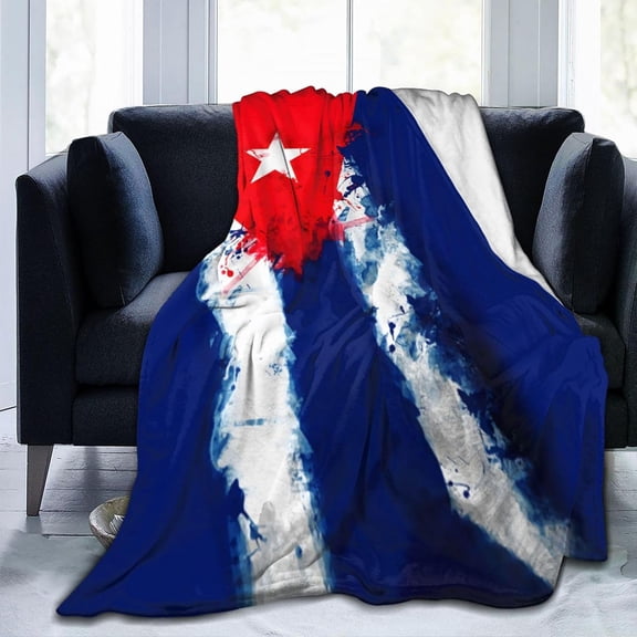 Cuba Cuban Art Flag Throw Blankets for Couch & Bed, 40"X30" Fleece Blanket Flannel Blanket Super Soft & Warm Blankets for Fall and Winter Lightweight Fuzzy Cozy Microfiber Blankets