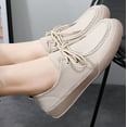 thumbnail image 4 of Elecsop Boat Shoes, Faux Leather Lace Up Slip on Women Loafers, Comfortable Casual Anti-Slip Shoes for Walking Work, 4 of 10