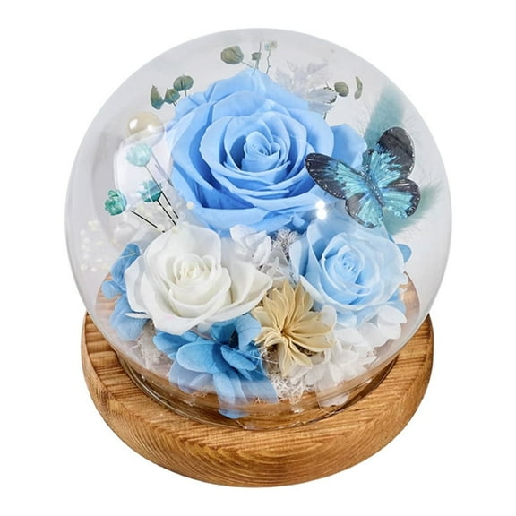 MixMart Birthday Gifts for Women Preserved Real Rose Flowers in Glass Dome, Forever Eternal Rose Gift for her Mom Wife Girlfriend on Christmas Birthday Anniversary